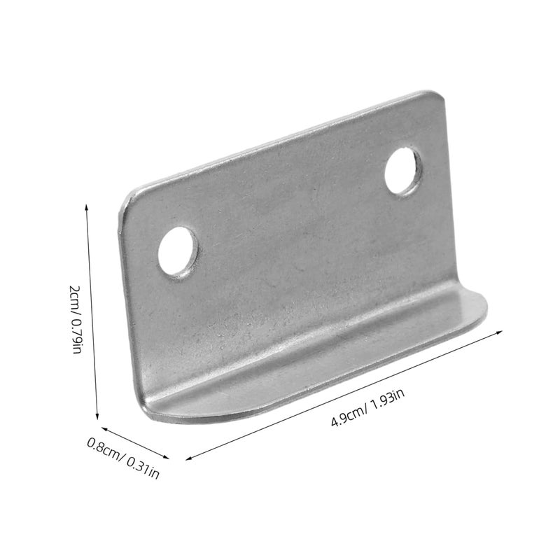 لوحة قفل درج معدنية حديثة بزاوية قائمة مقاس 3.9 × 2 × 0.8 سم، 20 قطعة، لوحة إضراب باب خزانة - Image 2